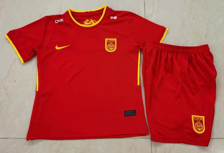 Kids China 2020 Home Soccer Shirt With Shorts